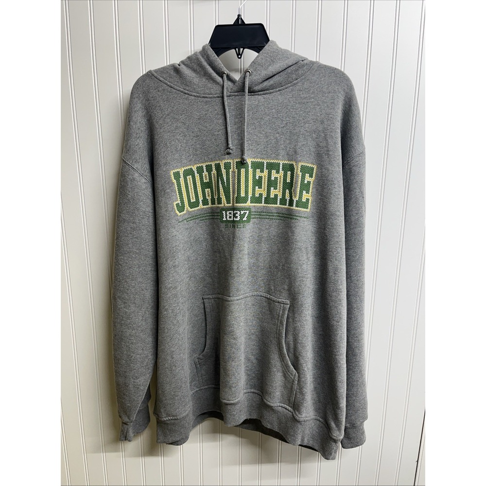 John Deere Since 1837 Adult XL Gray Long Sleeve Sweatshirt